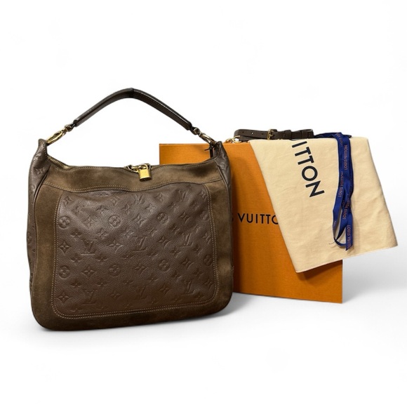 LOUIS VUITTON CHOCOLAT MONOGRAM EMPREINTE LEATHER AUDACIEUSE PM BAG - Picture 2 of 16